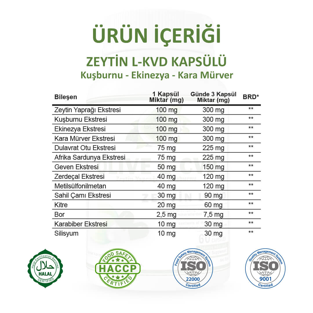 Zeytin L-KVD (Olive L-CVD) Kapsül - Standard - Görsel 2